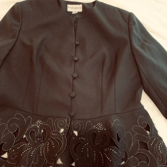 John Meyer of Norwich Beaded and Cut Out Blazer Size 14 - Picture 7 of 15